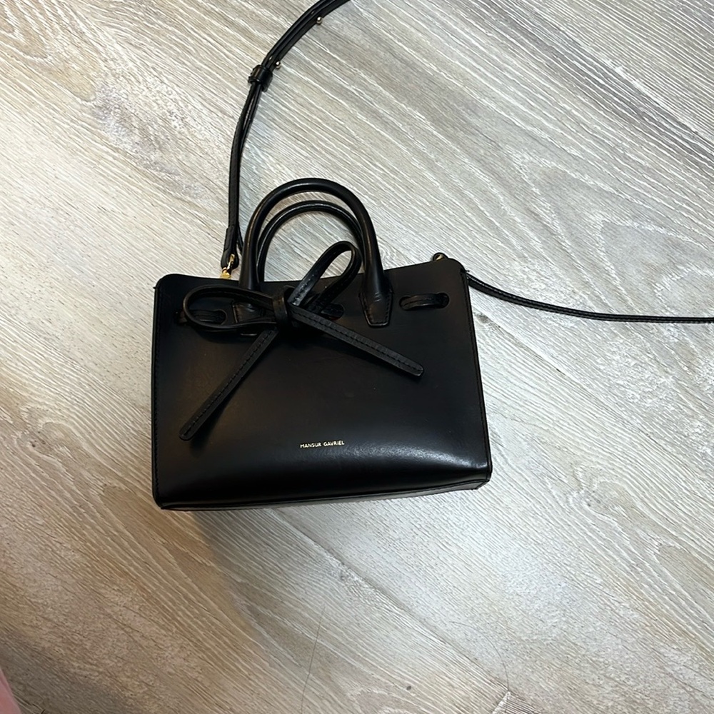 Mansur Gavriel Black Leather Mini Bag